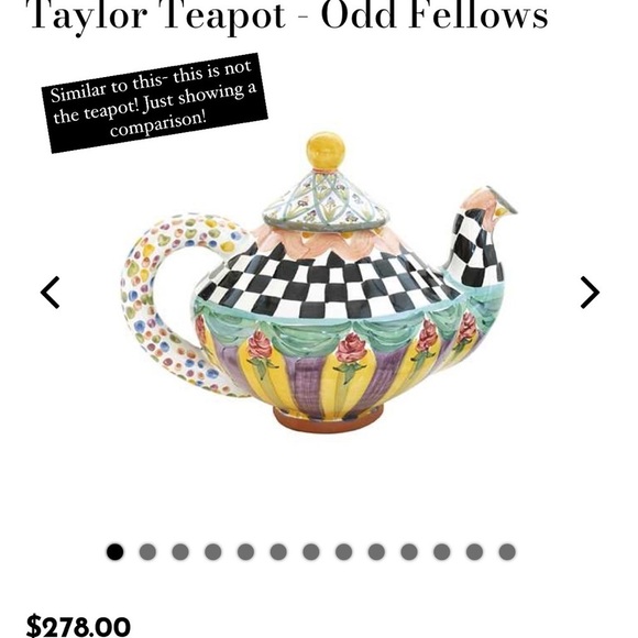 New Multicolor Hand-painted Tea Pot and Tea Cup Set - Picture 8 of 8